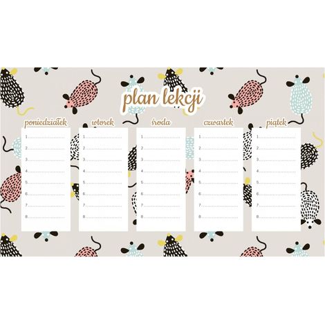 Piano di lezione magnetico per bambini: topolini pastello 45x26 cm