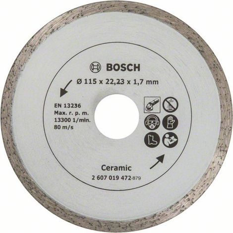 Disque à tronçonner diamanté Bosch pour le carrelage, diamètre : 115 mm - 2607019472 (1/3)