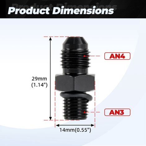 Ölkühlungsanschlussadapter ORB AN3 AN4 AN6 AN8 AN10 AN12 AN16 AN20 - -AN4-AN3 (1/3)