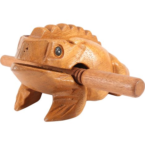 Instrument de Musique Traditionnel Thaïlandais - Grenouille Crapaud Porte-Bonheur en Bois Déco Bureau Maison 4 (1/2)
