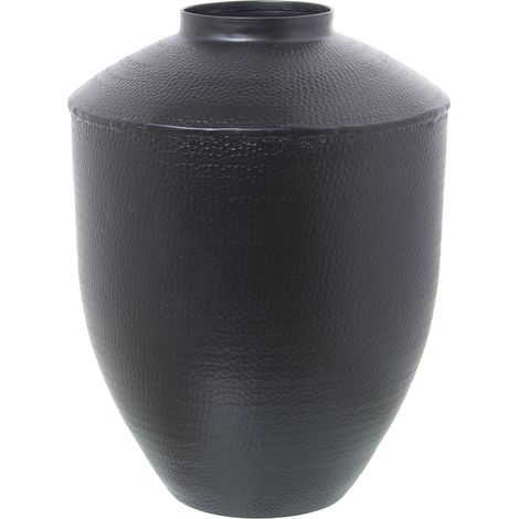 Schwarz geschnitzte Aluminiumvase ° 26x35cmpour Alle Stile, um zu Hause eine Note zu verleihen (1/5)