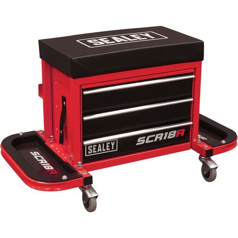 Sealey Mechanic's Utility Seat & Toolbox - Red SCR18R