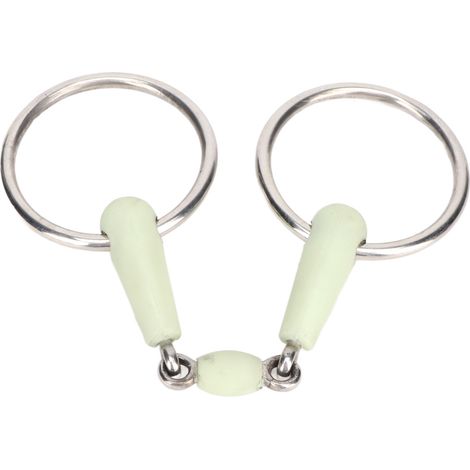 Mors de cheval à anneau en acier inoxydable, anneau central en caoutchouc antirouille, anneau libre (1/5)