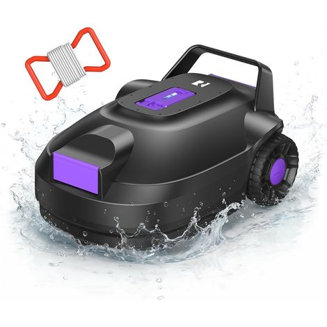 Robot Piscine sans Fil, Aspirateur Piscine avec 180 Min de Nettoyage, Moteurs Doubles, Double Puissance d'Aspiration, Stationnement Automatique, Robot de Piscine Hors-Sol Jusqu’à 100 m² (1/5)