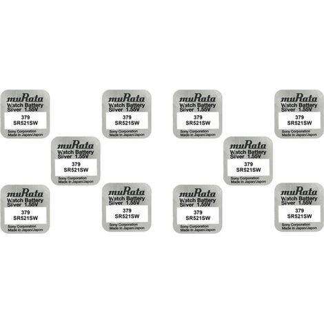 .10 piles Murata 379 SR 521SW.
.