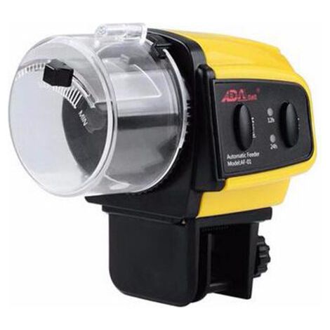Distributeur Nourriture Poisson Aquarium - Timer Rechargeable avec Câble de USB Charger, Distributeur Automatique Aquarium avec Ecran LCD, Distributeur Nourriture Tortue (1/5)
