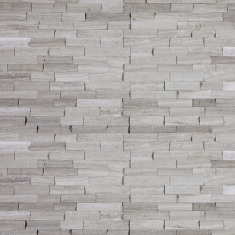 Parement pierre naturelle Woodstone 60x15x1-2 cm – Gris – Plaquette de 0,09 m² pour revêtement mural intérieur (1/5)