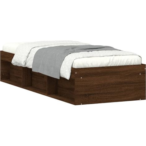Cadre de lit chêne marron 75x190 petit simple (1/5)