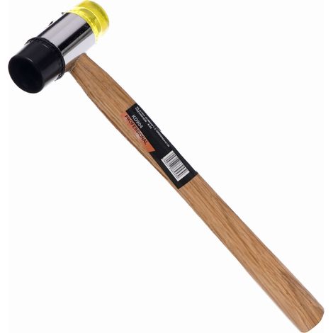 35mm Gummi-Kunststoff-Hammer mit Holzgriff KD904