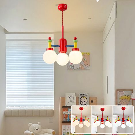 Lustre à 3 têtes, suspension, plafonnier coloré, suspension en métal avec abat-jour en verre, 3 températures de couleur réglables, hauteur réglable (1/5)