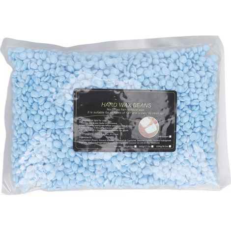 Dépilatoire Perles de Cire Forte Viscosité Épilation Dure pour Mains Pieds Aisselles Bleu 500g (1/5)