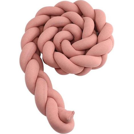 Babybettumrandung - 3 Gewebtes Baby-Schlangen-Zopfkissen - Samt-Bettumrandung zum Schutz des Kinderzimmers für Neugeborene, hellorange - 3M.. (1/4)