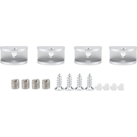 4 Pièces Support de Fixation en Aluminium pour Verre Épaisseur 5-8mm, Attache Fenêtre Arc (1/5)