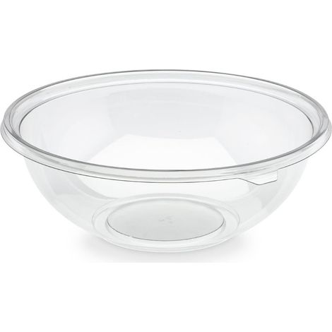 D-Work Saladier Rond Transparent Cristal avec Élégant Design Vérifié - 50 pièces de 2250 ml D. 26 x H. 9 cm en PET Réutilisable - Idéal pour Plats Froids et Réceptions (1/3)