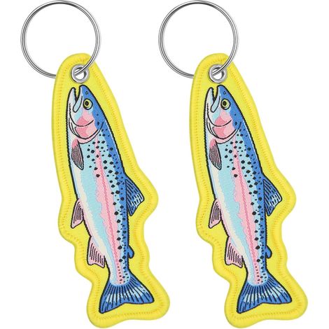 Lot de 2 porte-clés de pêche, porte-clés hameçon originaux, breloque pour sac à dos homme, accessoire décoratif mignon pour voiture, sac à dos, clé (1/5)