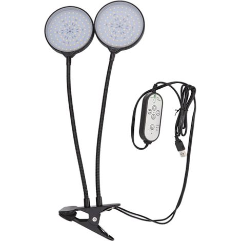 30W LED-Pflanzenlampe mit zwei Köpfen, USB-betrieben, Vollspektrum-Solartyp, mit Klemme. (1/5)