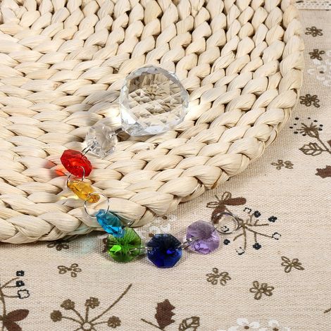 Suspension décorative en cristal arc-en-ciel fait main pour Noël - Lustre boule avec prismes (1/5)