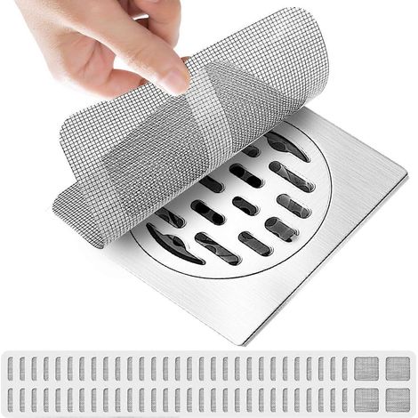30 autocollants jetables pour siphon de douche, 10 x 10 cm, grilles de siphon de sol jetables, couvercles de siphon jetables pour lavabos (1/4)