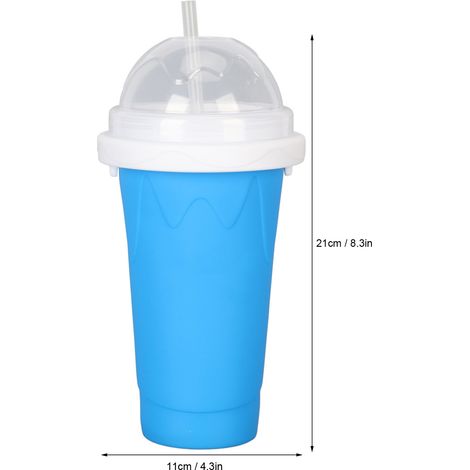 Gobelet Slushie TPU Silicone Réutilisable Grande Capacité Facile à Nettoyer Tasse Pressable Bleue pour Voyage Camping Famille (1/5)