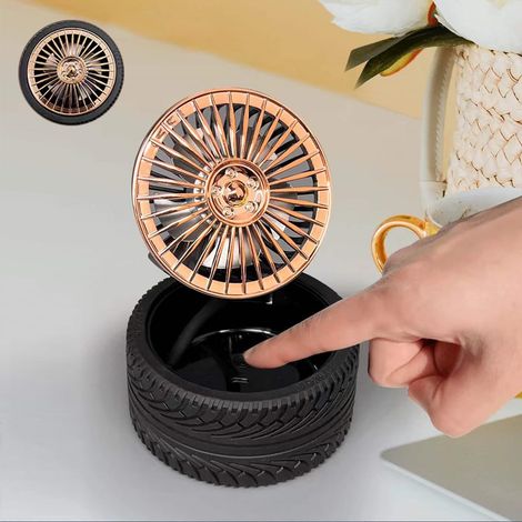 Mini rechargeable 3-mode portable joli ventilateur de pneu jouet, ventilateur de roue créative bureau intérieur d'été comme un petit cadeau pour les amis. (1/5)
