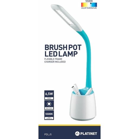 LAMPE DE BUREAU LED PLATINET + 6,5W + POT A CRAYONS