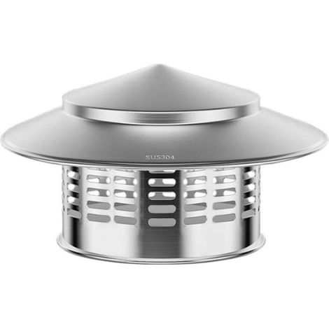 1 Pièces (160mm) Chapeau de Cheminée en Acier Inoxydable,Chapeau de Pluie de Toit,Hotte D'aération de Toit Ronde avec Vis,Pour Tuyau de Cheminée (1/5)
