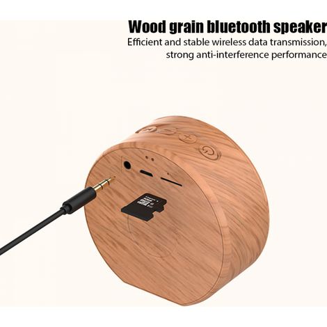 Enceinte Bluetooth A60 Mini, sans fil, aspect bois, portable, format carte, pour l'extérieur, ventouse, idée cadeau (aspect bois blanc) (1/2)