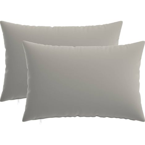 Cushion Cover 2 pcs HEERLEN Grey 30 x 50 cm Polyester vidaXL (1/4)