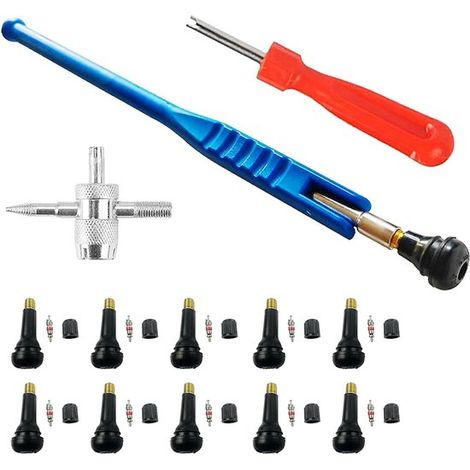 23 extractores de válvulas para neumáticos de coche, 10 válvulas para coche, válvula sin cámara (1/5)