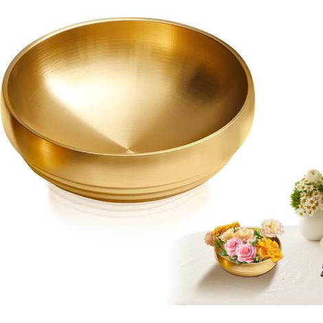 Bol décoratif en acier inoxydable doré, 17,2 cm, bol en métal pour table d'entrée, décoration de la maison, assiette à clés moderne pour table basse, cuisine, comptoir de table (1 pièce (1/5)