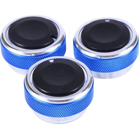 3-teiliges Set Auto-AC-Tasten aus Aluminiumlegierung, Klimaanlagen-Heizungsregler-Schalter-Zubehör für Ford.