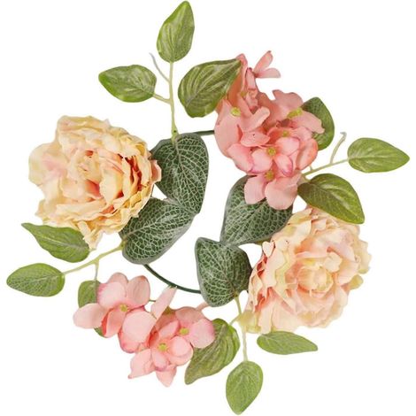 Couronnes de bougies artificielles, décorations suspendues pour la maison, couronnes de bougies pour table ou porte, Halloween-pink (1/5)