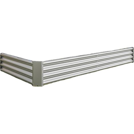 Jardin surélevé, acier galvanisé, design sans fond, Argent (1/5)