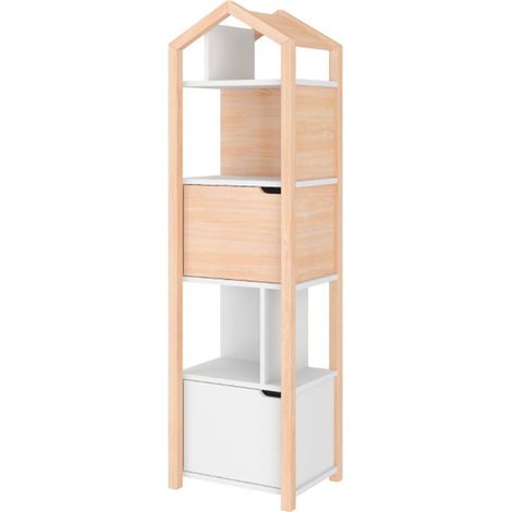 Bibliothèque maison Bellamy Joey Bois et blanc (1/5)