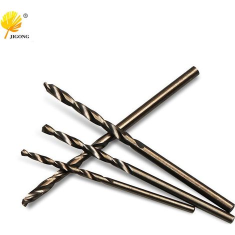 Lot de 10 forets hélicoïdaux M35 contenant du cobalt, à queue droite, en acier rapide, entièrement rectifiés, adaptés au perçage de l'acier inoxydable.