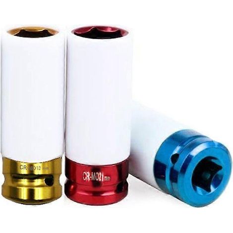 Coffret de 3 douilles à impact profondes pour écrous de roue en alliage à paroi mince (1/2") (17 mm, 19 mm et 21 mm). (1/5)