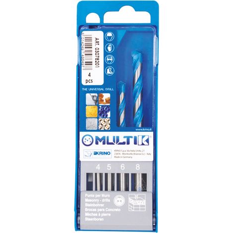 Assortimento punte Multik 4 pezzi 4-5-6-8 per il taglio di tutti i materiali