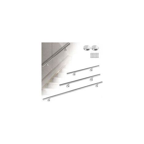 Tube et Barre Métallique Courante 100cm Garde-corps inox Extérieur & Intérieur Rampe d'escalier avec connexion (1/4)