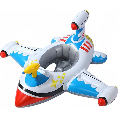 Kinder-Schwimmflugzeug mit Wasserpistole – kippsicherer Schwimmstuhl für 1–6 Jahre, extra dick und sicher (1/4)