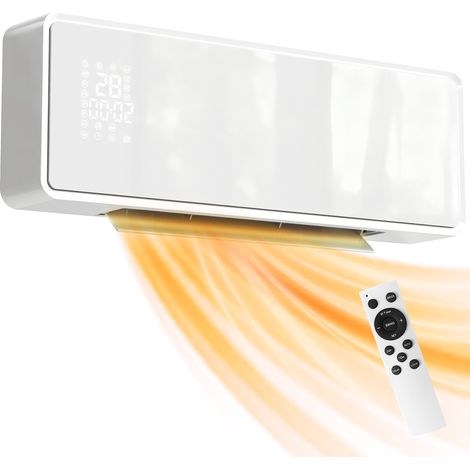 HOMCOM 2000W Ceramic Electric Heater with Fan, Wall Mounted, White