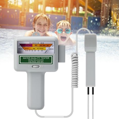 2 Testeur de chlore résiduel, analyseur portable, test rapide, piscine, hôpital, eaux usées, PH, stylo de test de chlore résiduel deux en un (1/5)