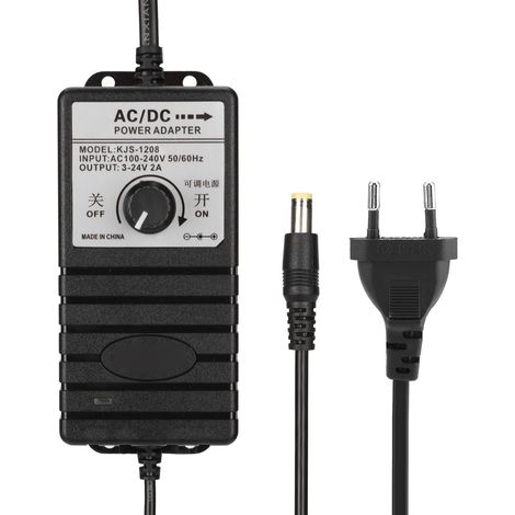 Alimentation à Affichage LED Réglable, Facile à Ajuster, Protection Intégrée, 100‑240V, Prise UE