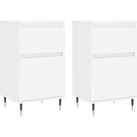 Credenza buffet cassettiera mobile contenitore organizer cucina soggiorno soggiorni set da 2 40 x 35 x 70 cm legno composito bianco 020036662