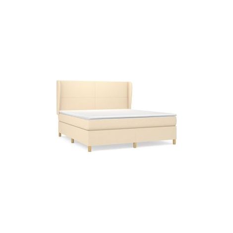 Sommier à lattes de lit avec matelas Crème 180x200 Tissu (1/5)