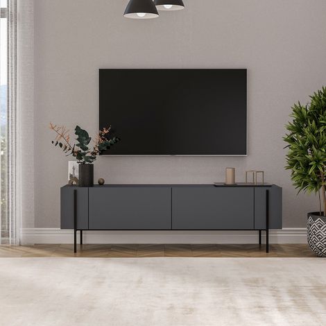 Modern TV-Möbel Anthrazit Melamin 160 cm Herman (1/5)