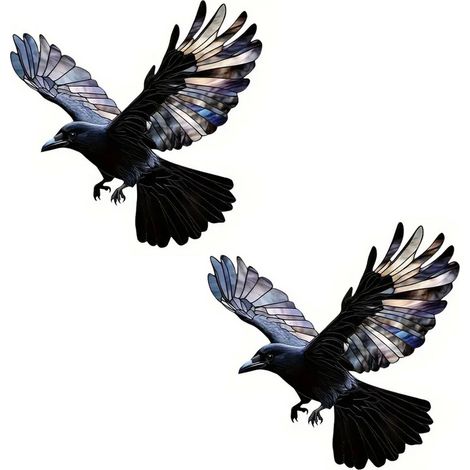 Pendentif attrape-lumière extérieur amoureux des oiseaux 2020cm 2pcs Noir Violet (1/4)