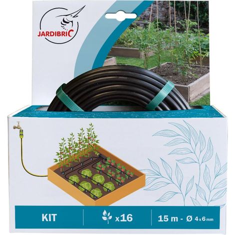 Jardibric – Kit d'arrosage goutte à goutte pour carré potager – Irrigation précise et économique – Installation facile – Économie d'eau garantie