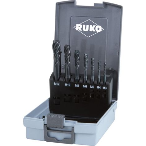 RUKO Jeu de tarauds à machine 7 pièces Forme C HSSE-Co 5 VAP en cassette plastique - 245064RO (1/5)