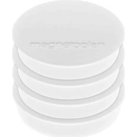 Magnetoplan Magnet Discofix Standard auf Blisterkarte, 4 Stück, weiß 4 Stk