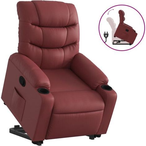 Fauteuil inclinable en similicuir bordeaux (1/5)